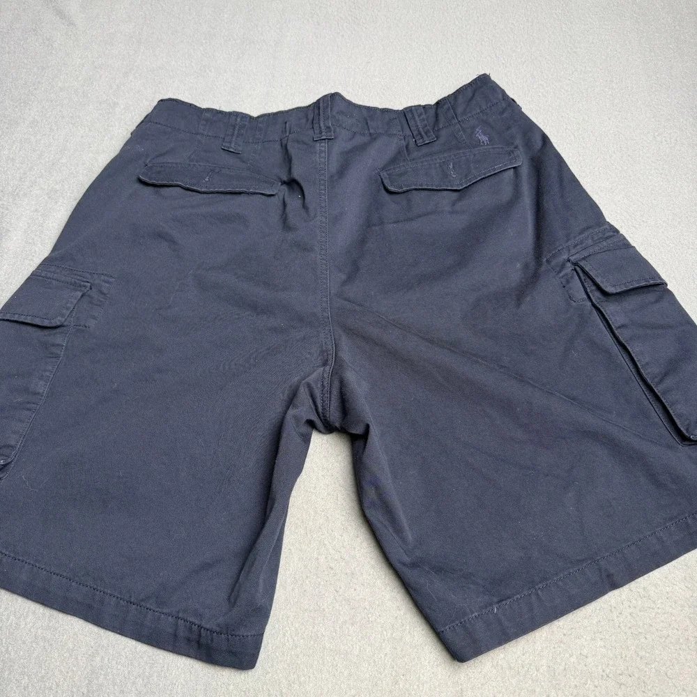 Polo Ralph Lauren Mens Navy Blue Cotton Twill Cargo Shorts Multi Pocket 38